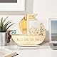 CUVZORA Taufgeschenk für Jungen und Mädchen, Holz Arche Noah mit Basis, Baby Geschenk zur Taufe & Geburt, als Dekoration und Geldgeschenkbox