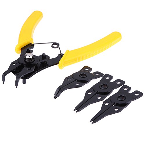 Qusedwey 4 in 1 Snap Ring Pliers Plier Set DIY Circlip Combination Retaining Clip Jewelry Circlip Pliers Internal External Ring Remover