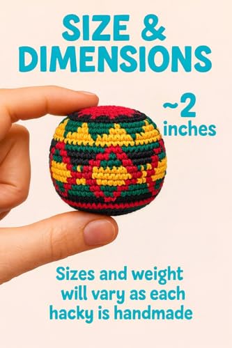 Funny Guy Mugs Footbag Balls 3 Pack Handmade Crocheted Kick Toss Balls from Guatemala Assorted Patterns Rasta