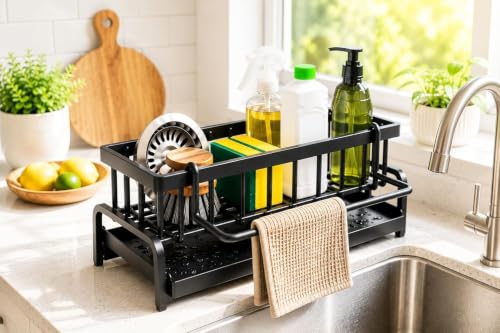 Image of TAZLYN Stainless Steel kitchen sink soap holder stand for kitchen organizer
