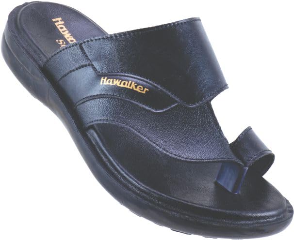 Hawalker Mens Softy Flip Flops for All Weather Made with Injection Moulded PU Sole | Comfortable Hawai Chappals | Regular Wear Slippers (Black) (B0CY82PJMW) Amazon Price History, Amazon Price Tracker