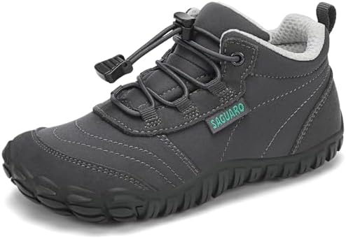 SAGUARO Kinder Barfußschuhe Atmungsaktiv rutschfest Wanderschuhe Leicht Barefoot Minimal Sneaker Gr.26-36