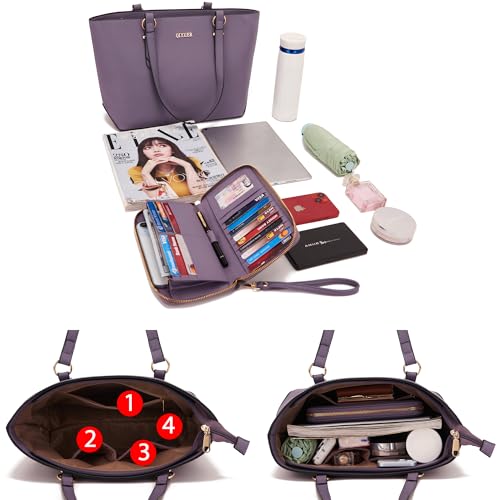 Image of Purses And Wallets Set For Women Work Tote Satchel Handbags Shoulder Bag Top Handle Totes Purse With Matching Wallet