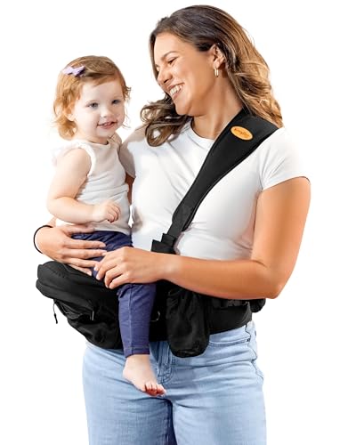 Image of The Only Premium Hip Seat Baby Carrier for Newborns & Toddlers up to 45 lbs Featuring the Original Flexi-Soft Shoulder Strap - Safety Certified, Machine Washable and Adjustable Waist Carrier