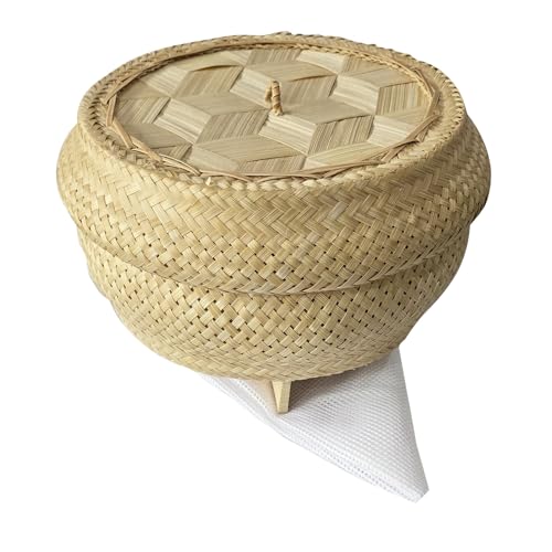 Thai Sticky Rice Steamer Basket 7" – 100% Natural Bamboo | Traditional Handmade Sticky Rice Cooker | Asian Kitchen Tool for Authentic Thai & Lao Cuisine Dept3.50 x Diameter 7.00 x Height 5.00 inches - Image 9
