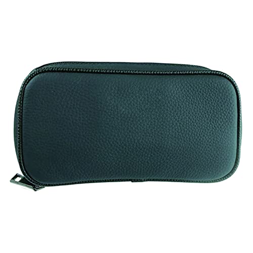 Preisvergleich Produktbild Leder Tabakpfeifentasche Für 2 Pfeifen Classic Smoking Pouch Tabakpfeifenetui Tabaktasche Pfeifentasche,Blau