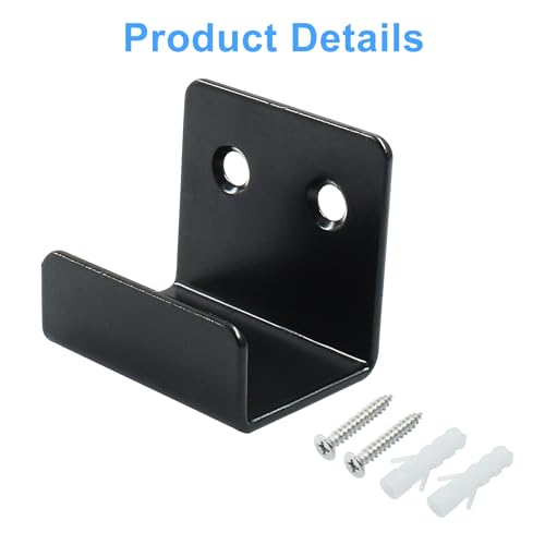 Image of 6 Pack Black Tile Display Wall Hanger, 25mm, Stainless Steel | Fastener, Wall Mount Brackets Hook, Heavy Duty, For Ceramic Tile Display