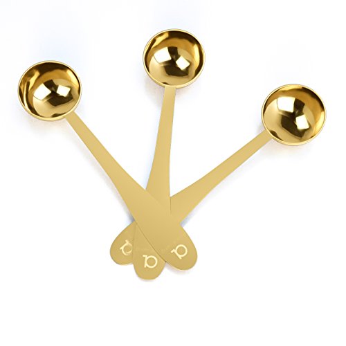 Apace Living Teeschaufel (3er-Set) - Messlöffel aus Edelstahl für losen Tee, Kaffee und mehr (M, Gold) Cover