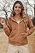 RISISSIDA Women Fleece Jacket Faux Fur Sherpa Short Coat with Hood Fall Spring Fuzzy Fluffy Furry Plush Lightweight Transitional Zip Up Hoodie Camel M
