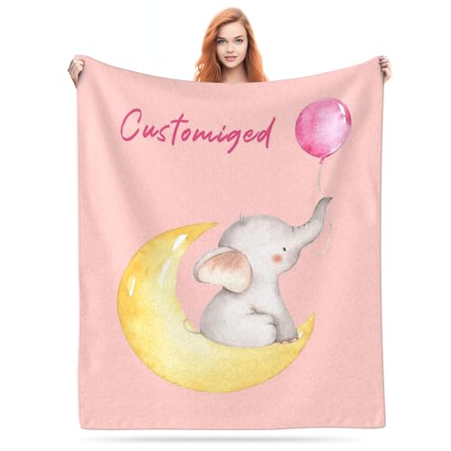 LMQJDZ Coperta per Neonati Personalizzata,Coperta Per Bambino Personalizzato Con Nome Neonato, Ottimo regalo per compleanno, Natale, Ringraziamento- Opzioni pattern multiple