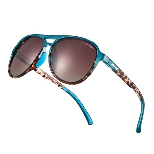 Image of Jefoo Polarized Aviator Sunglasses for Women Men Retro Trendy Sports Sunglasses for Outdoor UV400 Protection