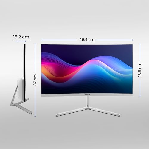 Image of FRONTECH 22-inch (55.88cm), LED, FHD 1920x1080,100Hz, White, 3500R Curved, Bezel Less Design, HDMI & VGA Ports Monitor (MON-0079C)