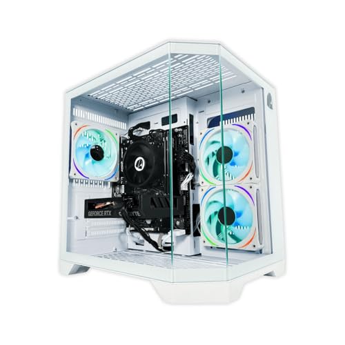 NitroPC - PC Gaming Avanzado Silver (AMD Ryzen 5 5500 3.6 GHz, RTX 3050 6GB, RAM 16GB, M.2 1TB, Windows 11, WiFi) Ordenador de sobremesa, PC Gamer (Blanco)