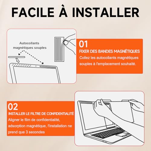 Magnetischer Blickschutzfolie 16 Zoll für 16:10 Laptop, Anti Spy Blaulicht Blendschutz Sichtschutzfolie für Lenovo/HP/Dell/Acer/Asus/Samsung/Toshiba, Abnehmbarer 16\ Displayfilter Sichtschutzfilter