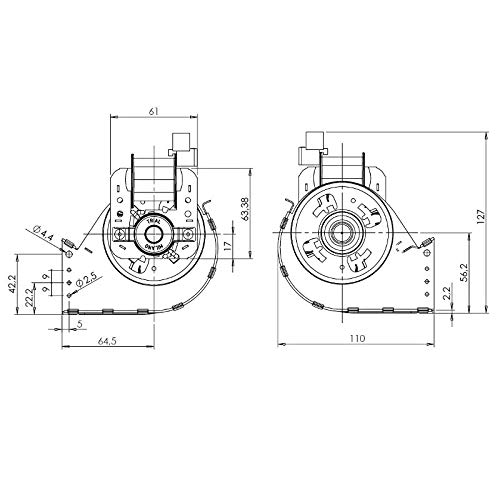 Easyricambi Ventilatore tangenziale Trial THS24B5 011 TFA665 D2 per Stufa a Pellet Lungo 319mm Bocchetta 244x49mm