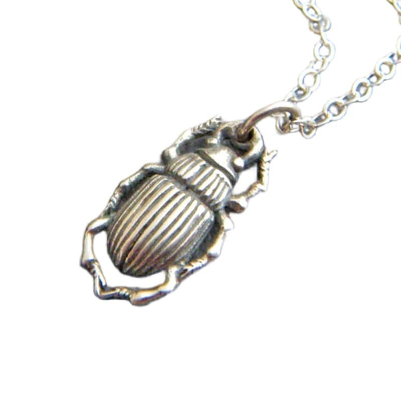 Bijou scarabée argent 925 collier femme chaîne 45 cm pendentif symbole renaissance
