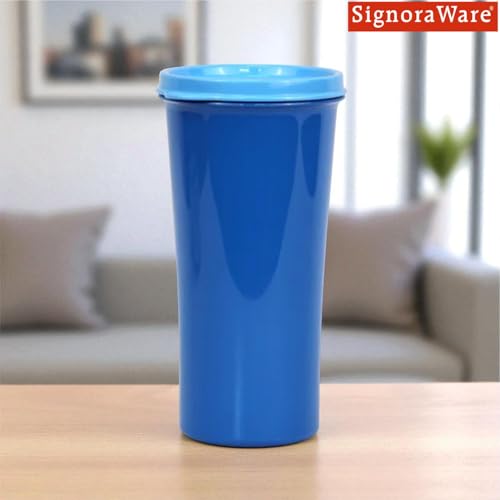 Image of SignoraWare Monarch Stainless Steel Tumbler | Airtight & Leakproof | Easy to Carry & Clean | Ideal for Cold Beverages | Perfect for Office, School, Home & Outdoor Use (650ml | Blue)