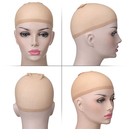 Akstore Mesh Wig Cap Net Natural Nylon Wig Caps (6PCS - Beige) - Thumbnail 4