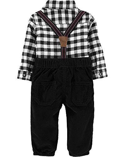 Conjunto Social Xadrez Suspensório Preto Carters Cor:Preto;Tamanho:18 Meses