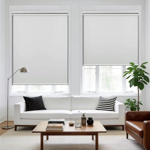 HESTIA No Drill Cordless Blackout Roller Shades Screwless Waterproof Shower Window Blinds, Auto-Retraction Easy Install Blind for Bathroom/Kitchen/Office/Exterior, White, 57.5" W x 72" H by HESTIA - Image 8