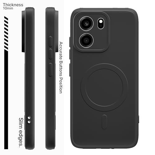 Image of Pikkme Back Cover for OnePlus Nord CE 6 5G Soft Matte Silicone Mag-Safe Design (Mag-Safe Not Support) Camera Protection | Slim Fit Bumper Cover (Black)