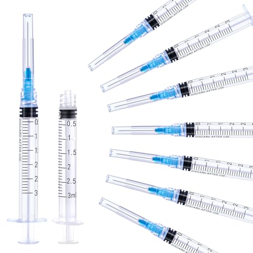 3 ml/cc Plastiktube mit 23G(0 6 x 38mm) Laborbedarf Einzeln Versiegelte Verpackung(20 Stück)