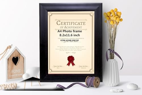 Image of A4 Size Photo Frame For wall hanging Set of 1 Black Picture Frame For Home and Office Decoration, Size -8x12 Inches