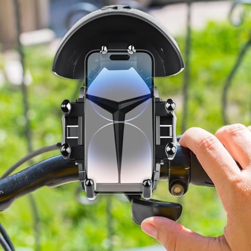 Image of Mirror Fit Mobile Holder for scooty /Scooter /Bike /Motorcycle with One Click Button Controlled Phone Mount,Mobile Holder for Bike Ideal for Maps and GPS Navigation with Auto Locking,Firm Grip