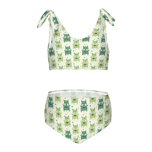 Monster Girls 2-Piece Tankini Swimsuit, Girls Bikini Swimsuits Summer Beach Bathing Suit Set, 4T Multicoloured