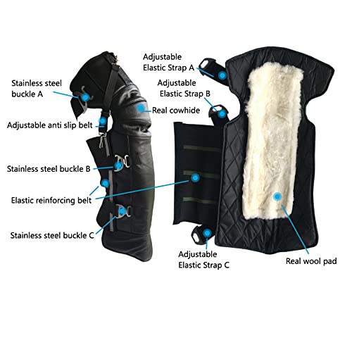 Thermal Wool Leg Warmers/Knee Warmers/Knee Brace With Adjustable Elastic Straps (Cowhide Extended Version)(1 Pair)3