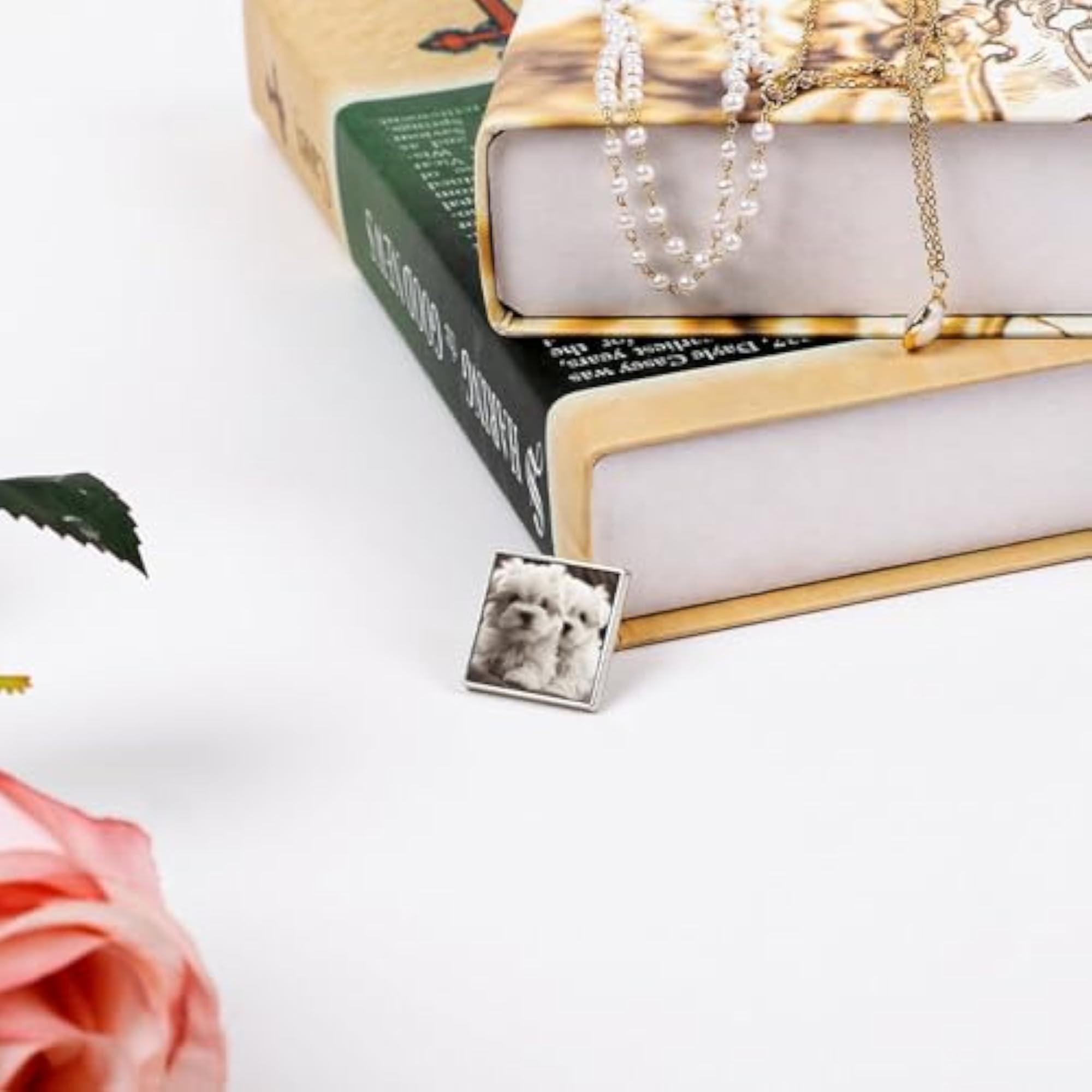 Square Lapel Pins, Cute Maltese Puppy Design