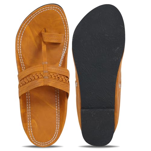 Image of DFR Ethnic Sandals For Boys Men, Comfortable Men's Rajasthani Slipper Chappals
