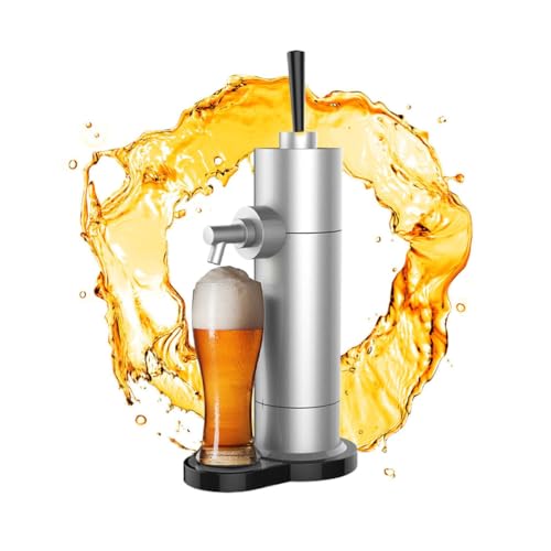 WRJAHCG Draft Beer Dispenser in Can, Beer Foaming Machine, Canned Beer Draft System, Gifts for Men, Black/Sliver,Silver