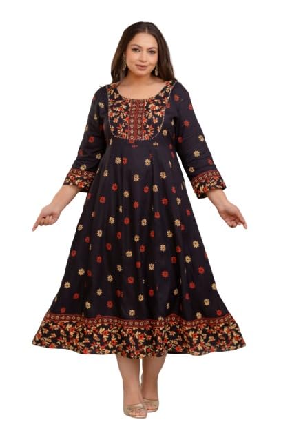 Women Rayon Black Regular Green Gown | Formal Wear Plus Size Gown | Plus Size Gown | Ultra Plus Size Gown| Occasion Wear Gown | CH179-image-31