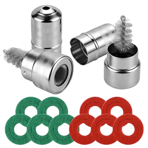 Battery Terminal Cleaner Tool Kit, 2-Pack Battery Post Wire Brush with Metal Case and 10 Anti-Corrosion Fiber Washers (5 Red & 5 Green) for Car, Truck, RV and Marine Batteries