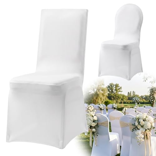 Aufun Lot de 50 Housses de Chaise universelles en Lycra pour Salle à Manger, Mariage, hôtel,...