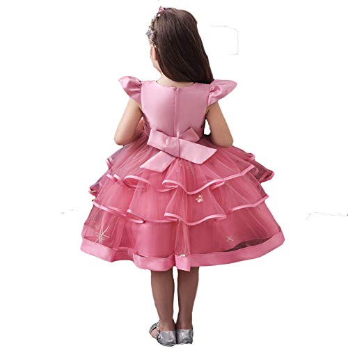 Flower Cap Sleeve Elegant Girls Dress Party Wedding Birthday Bridesmaids Formal Prom Dresses2