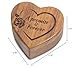 Wislist Engagement Proposal Ring Box Secret Slim Hidden Wooden Heart Shaped Engraved Case Ring Bearer Box Holder for Wedding Ceremony, Commemoration Day (A Promise Is Forever)