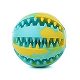 QINUKER Dog Ball Toys for Pet, Durable Strong Teeth Chewing/Playing, IQ Treat Ball Dog Chew Toy Soft Rubber Ball with Size 2.8
