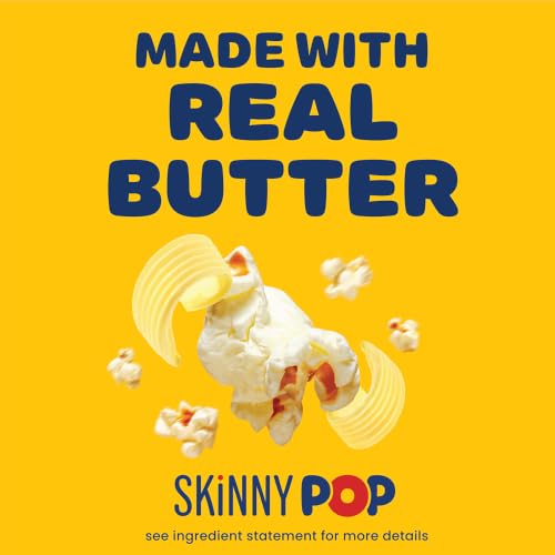 Image of SkinnyPop Popcorn, Butter, Made with Real Butter, Whole Grain Snack, 4.4oz Bag