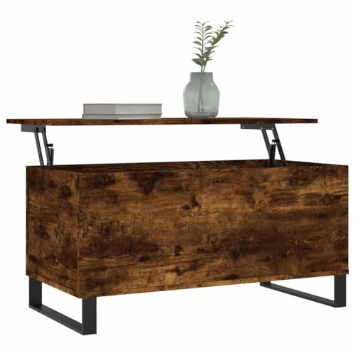 Table basse relevable chêne fumé et bout de canapé convertible