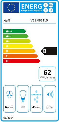 NEFF V58NBS1L0 N 50 Plaque de cuisson à induction avec hotte intégrée 80 cm, extrêmement silencieuse, sans cadre, contrôle tactile, induction combinée, filtre à graisse facile à nettoyer, niveau de