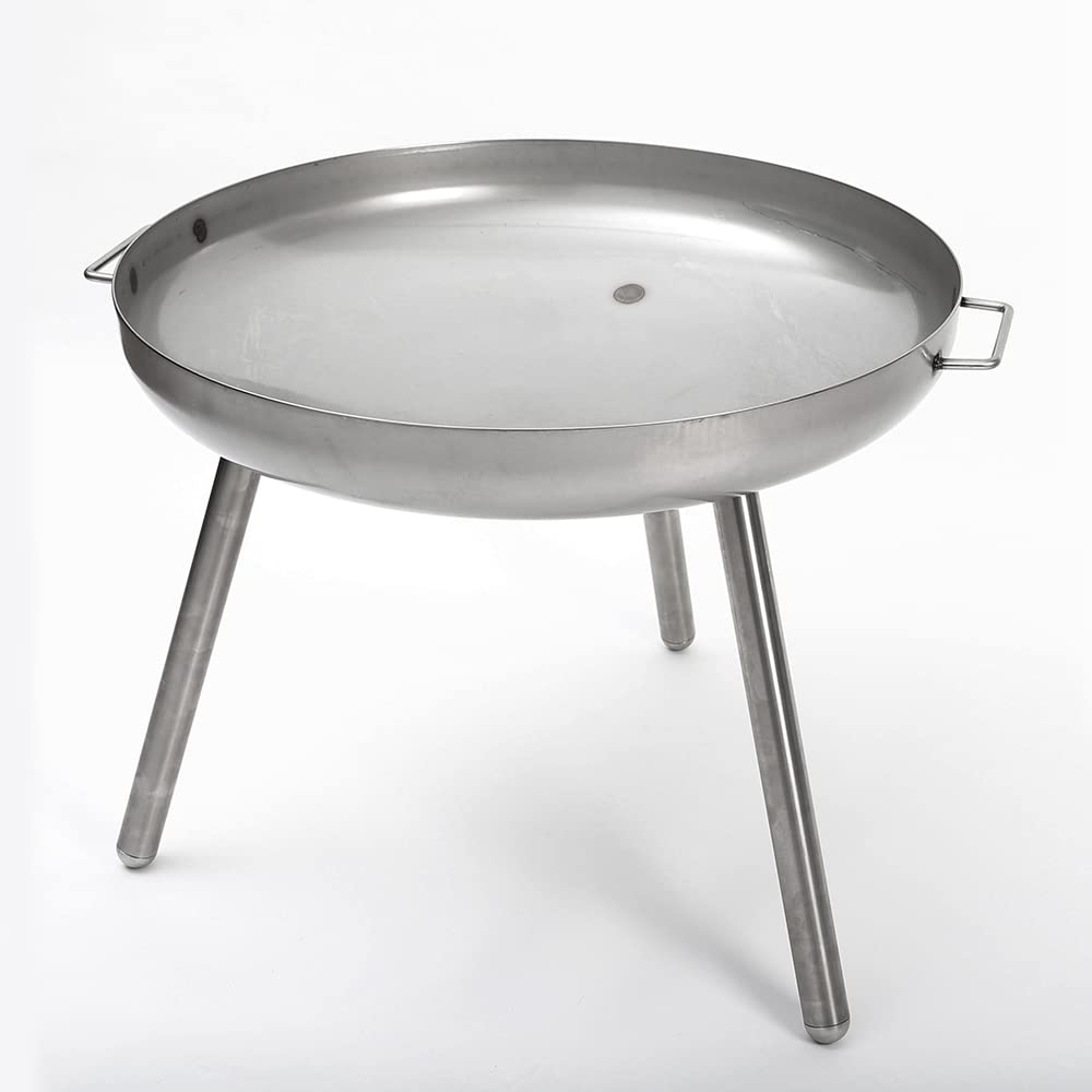 Edelstahl Feuerschale Berlin 80 cm mit Langen Beinen - extra Hoch und Edel - ideal für Garten und Terrasse