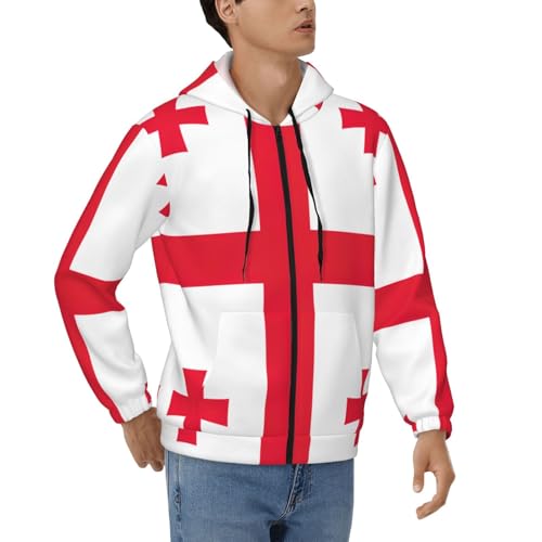 Sweat à capuche Géorgie pour homme avec zip et cordon de serrage confortable