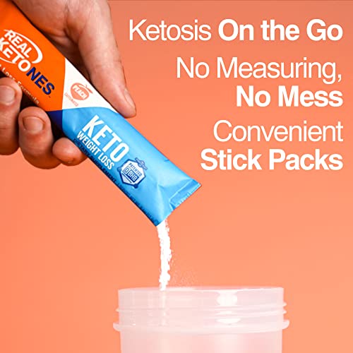 Real Ketones Shift Exogenous Keto D Bhb + Caffeine + Electrolytes, Peach Drink Mix Powder, 30 Packets, For Rapid Ketosis #TOP4
