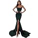 Miss ord Strapless Asymmetric Slit Front Wedding Evening Party Maxi Dress