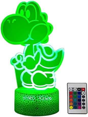Yoshi Night Light 16 Colors Christmas Lighting Gift RGB Touch Remote Controller Toys 3D Night Light for Children's Room Decoration Holiday Gifts,Birthday Atmosphere Light
