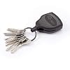KEY-BAK SUPER48 Locking Retractable Keychain, Durable Polycarbonate Case, Leather Belt Loop, and Oversized Split Ring, Black