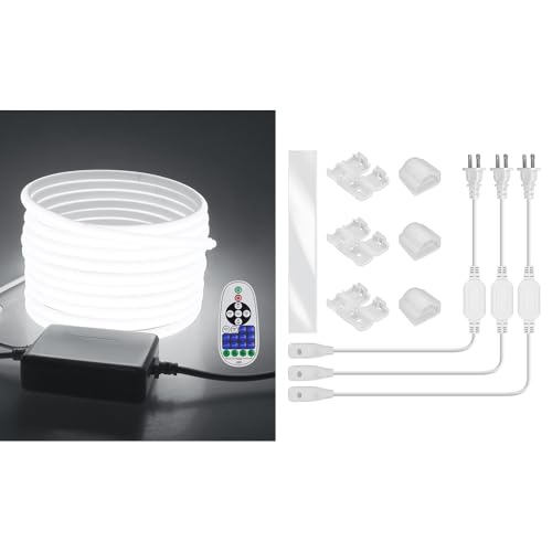 Tira de luces LED COB impermeable para exterior 10 m blanco frío miniatura 1