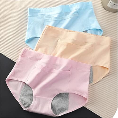 Culottes physiologiques en coton pour femmes (Lot de 3) sous-vêtements menstruels élargis taille haute